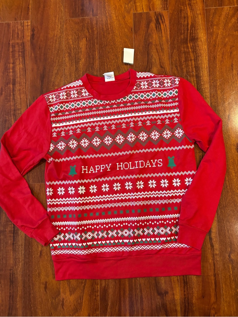Men's Red 'Happy Holidays' Crewneck Holiday Sweater
